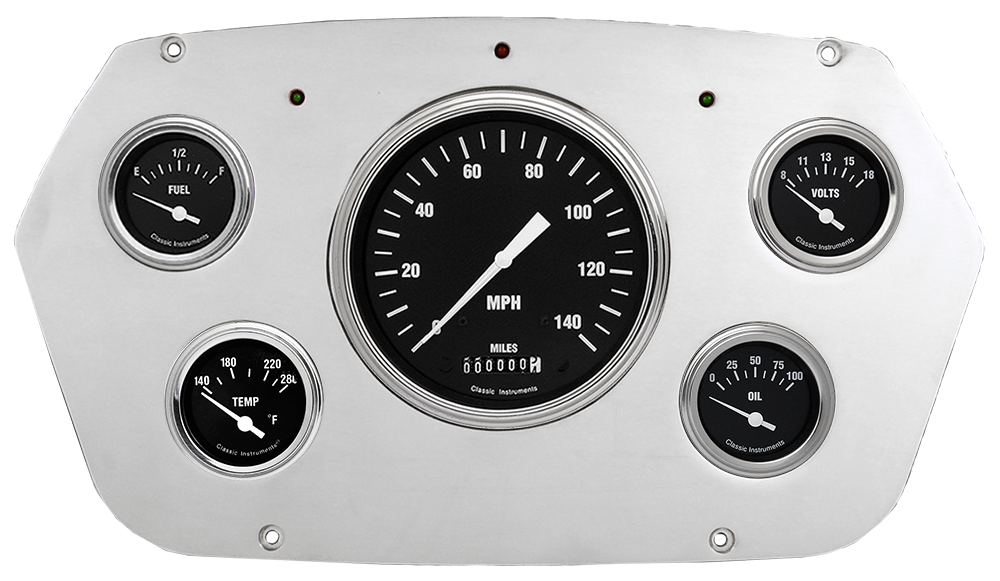 1959-1960 Dodge Truck Aluminum 5 Gauge Panel w/ Classic Instruments Hot Rod Gauges