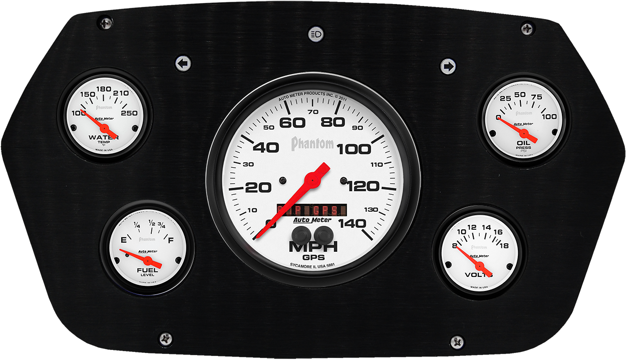1959-1960 Dodge Truck Aluminum 5 Gauge Panel w/ Phantom gauges - Image 2