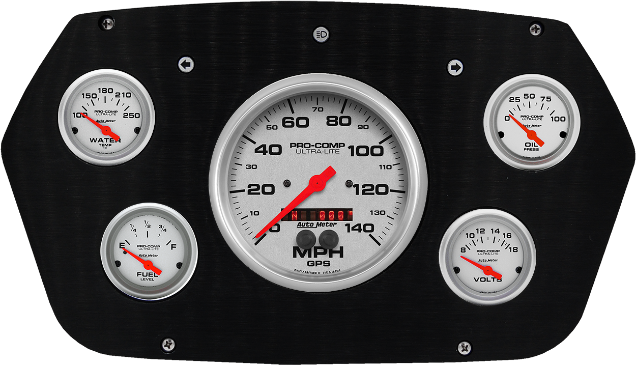 1959-1960 Dodge Truck Aluminum 5 Gauge Panel w/ Ultra-Lite Gauges