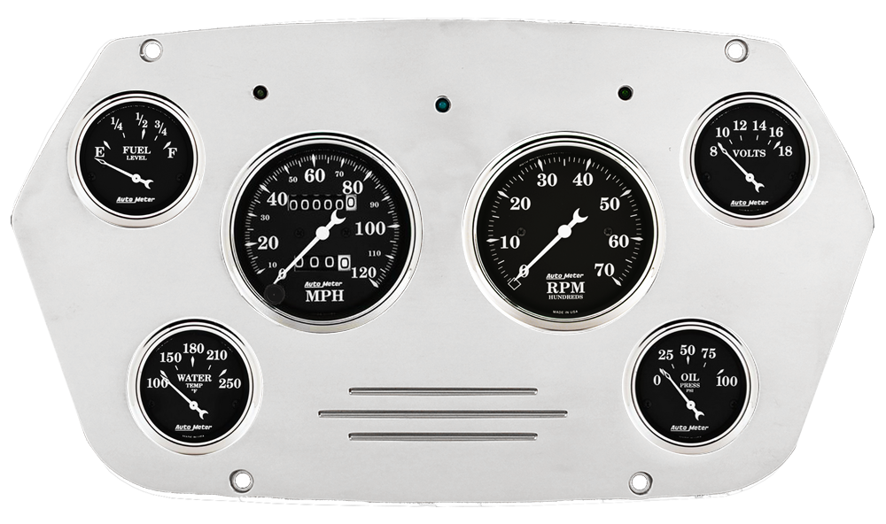 1959-1960 Dodge Truck Aluminum 6 Gauge Panel w/ Auto Meter Street Rod series gauges - Image 4