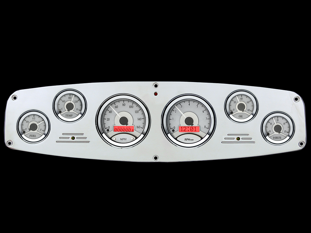 1961-1968 Dodge Truck Aluminum Gauge Panel w/ Dakota Digital VHX Silver Alloy Gauges - Image 5