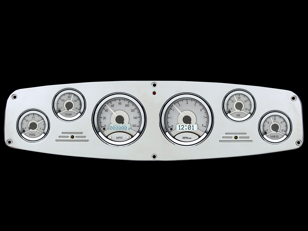 1961-1968 Dodge Truck Aluminum Gauge Panel w/ Dakota Digital VHX Silver Alloy Gauges - Image 7