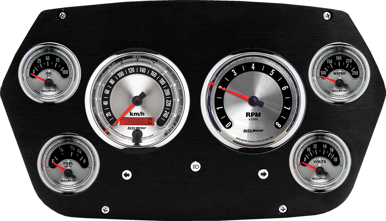 1959-1960 Dodge Truck Aluminum 6 Gauge Panel w/ Auto Meter American Muscle Gauges - Image 2