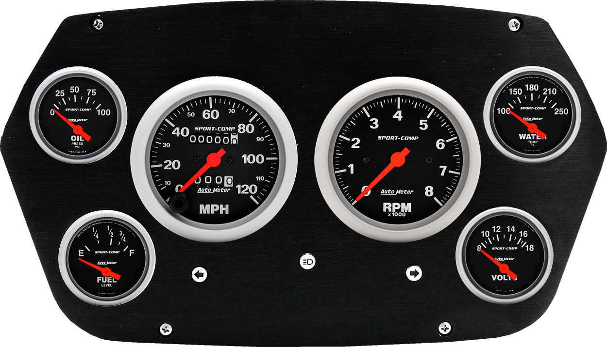 1959-1960 Dodge Truck Aluminum 6 Gauge Panel w/ Sport-Comp gauges - Image 4