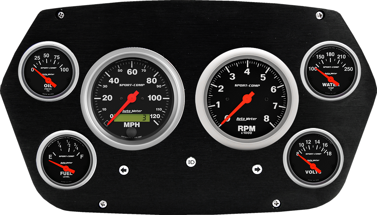 1959-1960 Dodge Truck Aluminum 6 Gauge Panel w/ Sport-Comp gauges - Image 3