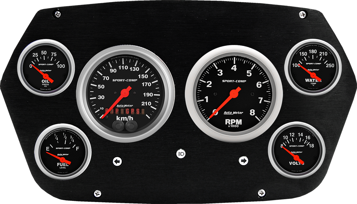 1959-1960 Dodge Truck Aluminum 6 Gauge Panel w/ Sport-Comp gauges - Image 2