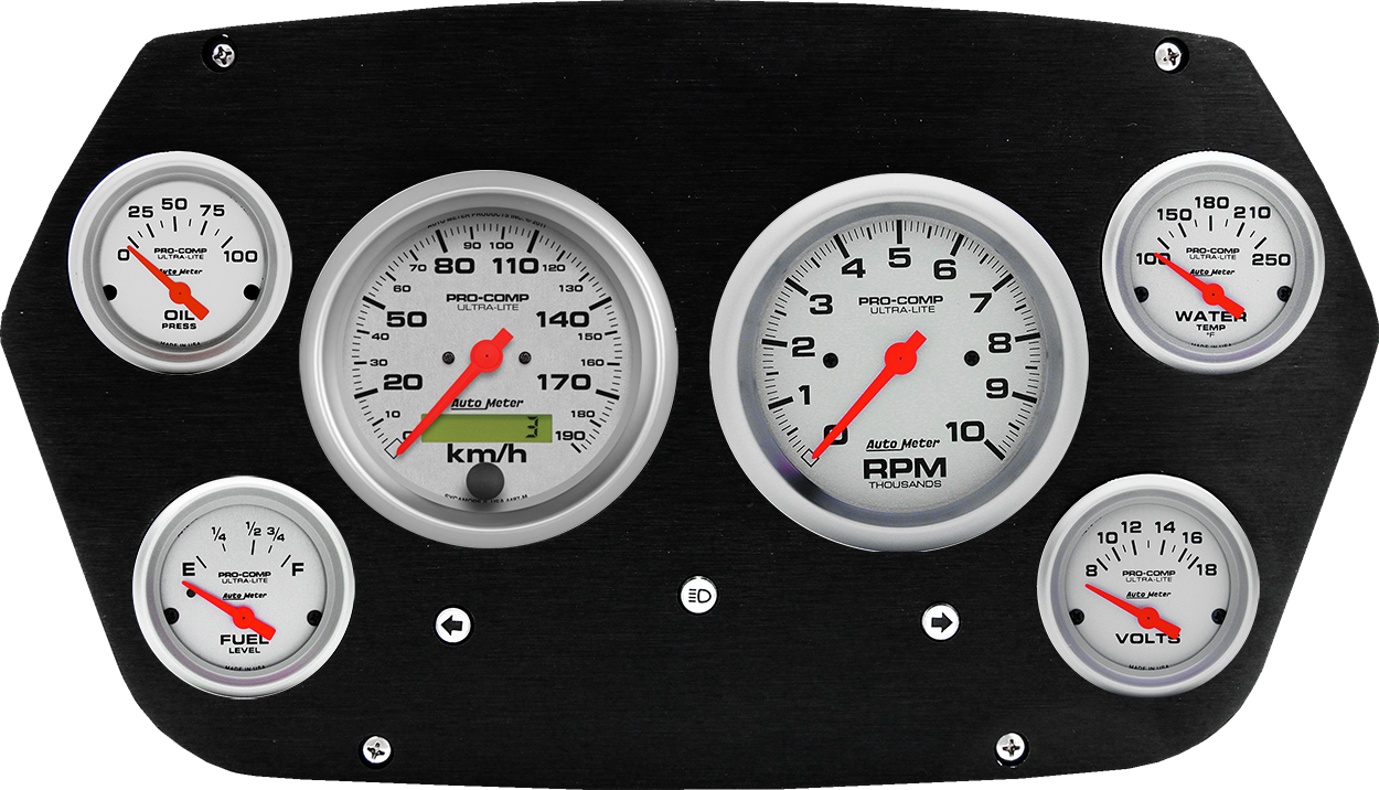 1959-1960 Dodge Truck Aluminum 6 Gauge Panel w/ Ultra-Lite gauges - Image 2