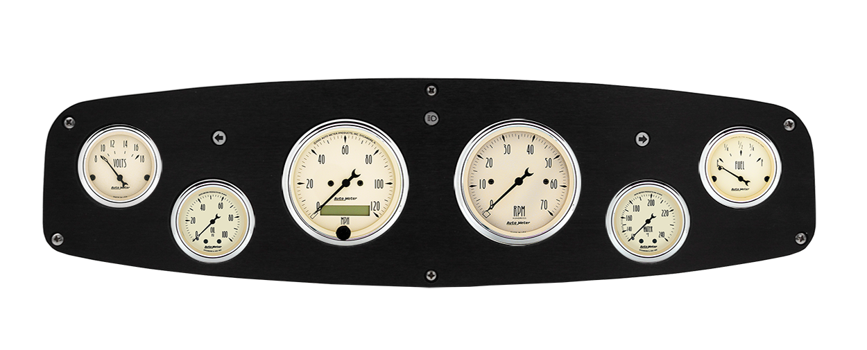1961-1968 Dodge Truck Aluminum Gauge Panel w/ AutoMeter Antique Beige Gauges - Image 4