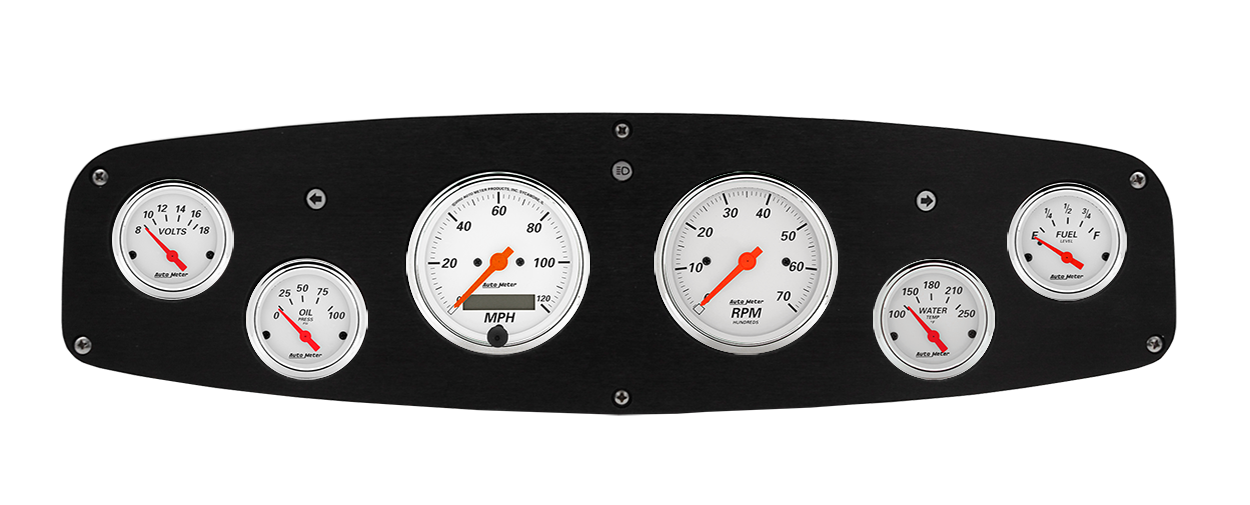 1961-1968 Dodge Truck Aluminum Gauge Panel w/ Auto Meter Arctic White Gauges - Image 3