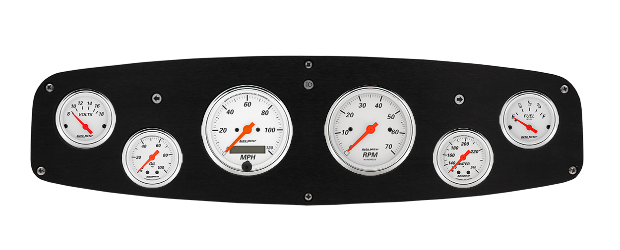 1961-1968 Dodge Truck Aluminum Gauge Panel w/ Auto Meter Arctic White Gauges - Image 4