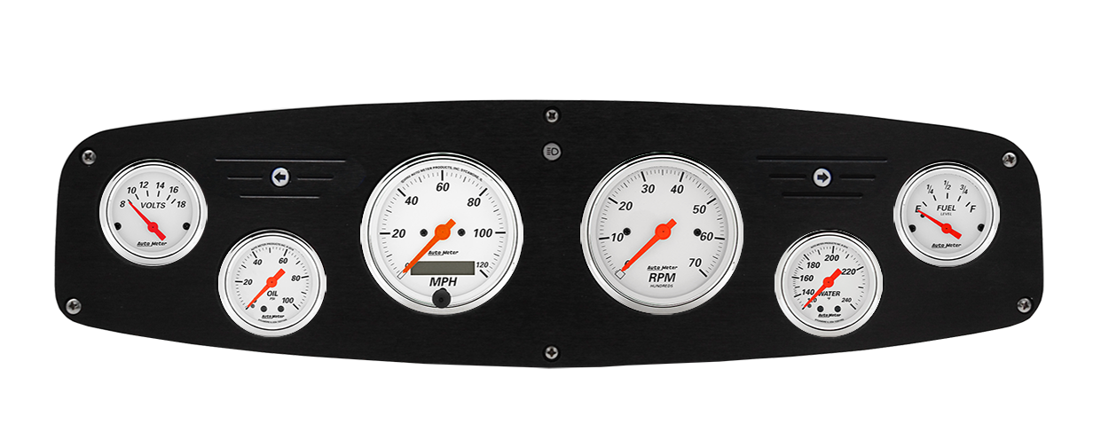 1961-1968 Dodge Truck Aluminum Gauge Panel w/ Auto Meter Arctic White Gauges - Image 2