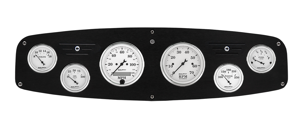 1961-1968 Dodge Truck Aluminum Gauge Panel w/ Auto Meter Old Tyme White Gauges