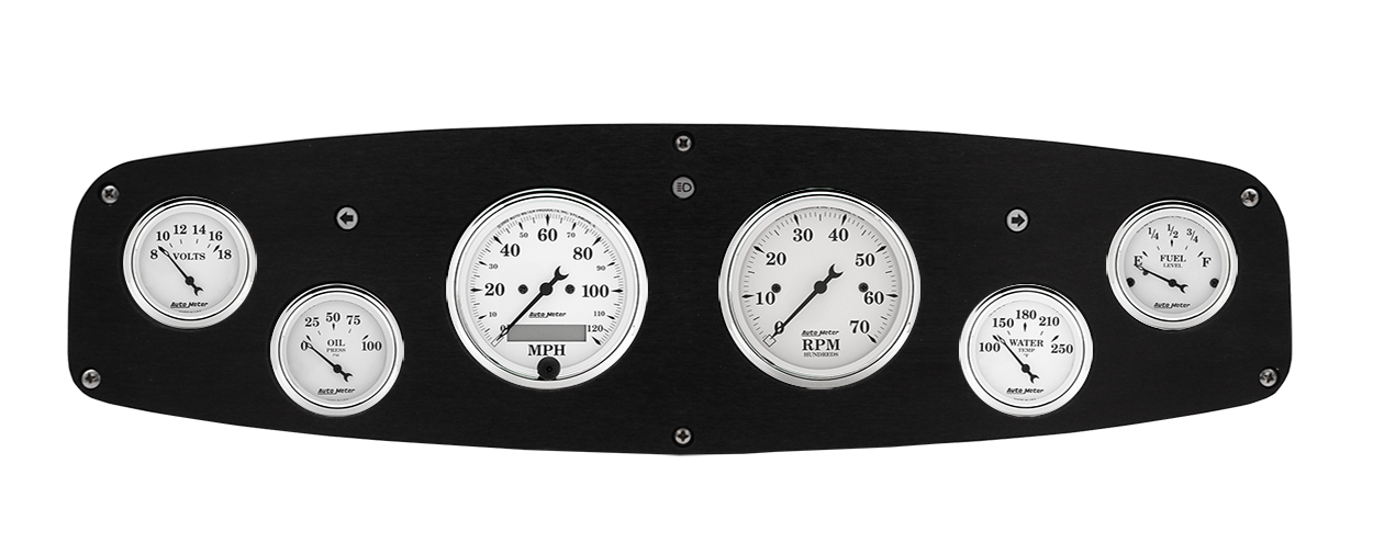 1961-1968 Dodge Truck Aluminum Gauge Panel w/ Auto Meter Old Tyme White Gauges - Image 3