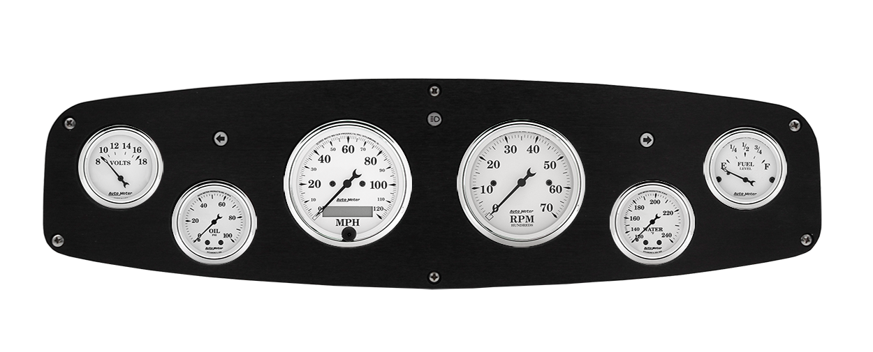 1961-1968 Dodge Truck Aluminum Gauge Panel w/ Auto Meter Old Tyme White Gauges - Image 4