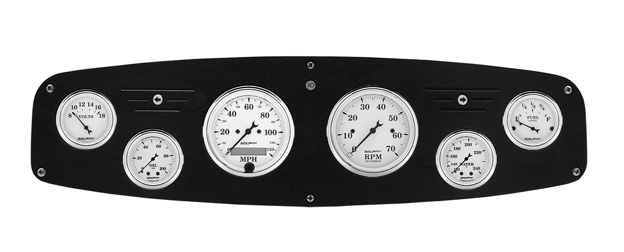 1961-1968 Dodge Truck Aluminum Gauge Panel w/ Auto Meter Old Tyme White Gauges - Image 2