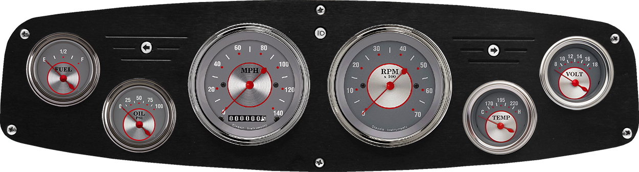 1961-1968 Dodge Truck Billet Aluminum 6 Gauge Panel w/ Classic Instruments Gauges - Image 2