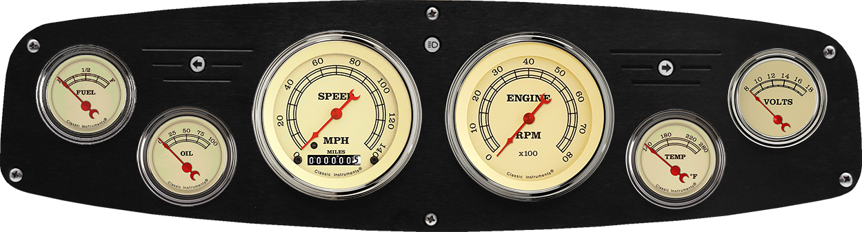 1961-1968 Dodge Truck Billet Aluminum 6 Gauge Panel w/ Classic Instruments Gauges