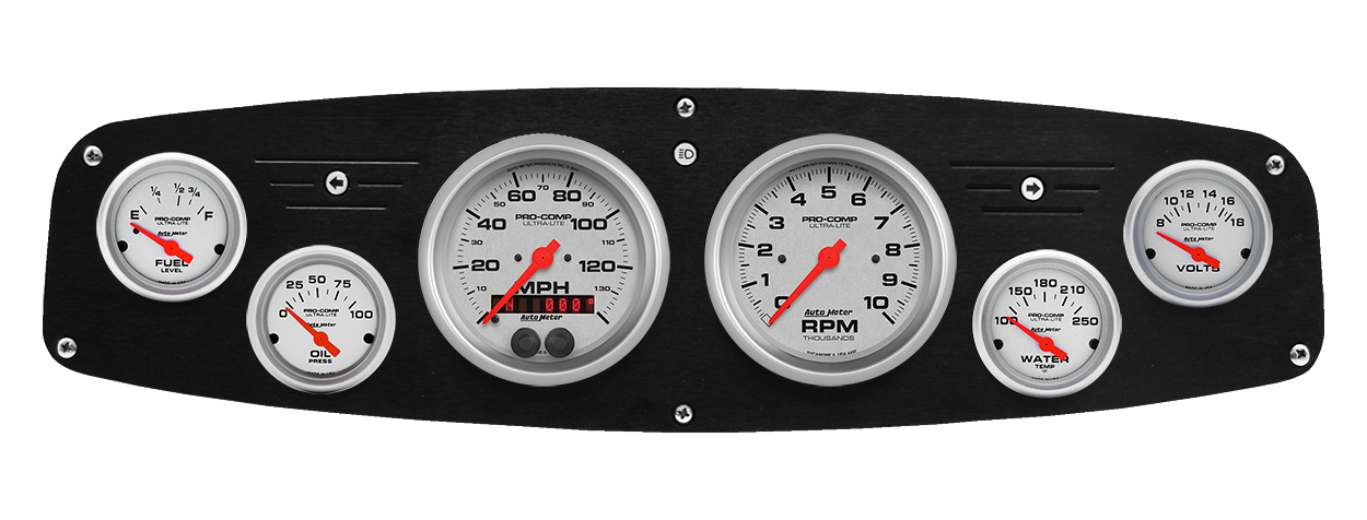 1961-1968 Dodge Truck Aluminum Gauge Panel w/ AutoMeter Ultra-Lite Gauges - Image 3