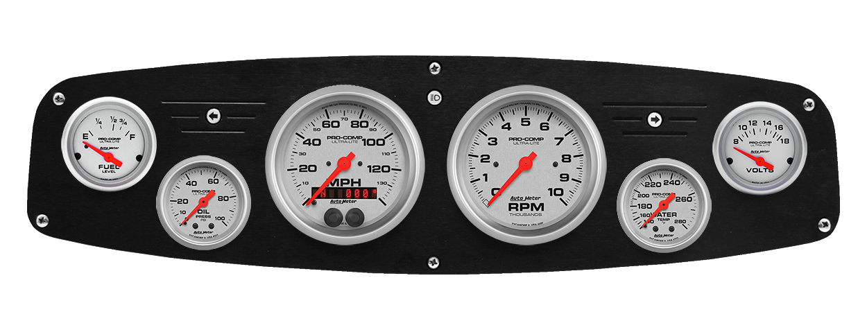 1961-1968 Dodge Truck Aluminum Gauge Panel w/ AutoMeter Ultra-Lite Gauges - Image 2
