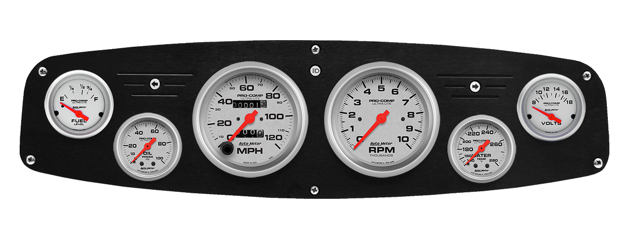 1961-1968 Dodge Truck Aluminum Gauge Panel w/ AutoMeter Ultra-Lite Gauges - Image 5