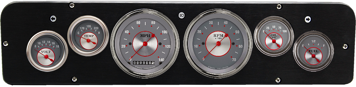 1969-1971 Dodge Truck Billet Aluminum 6 Gauge Panel w/ Classic Instruments Gauges
