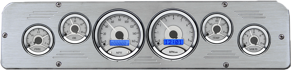 1969-1971 Dodge Truck Aluminum Gauge Panel w/ Dakota Digital VHX Silver Alloy Gauges