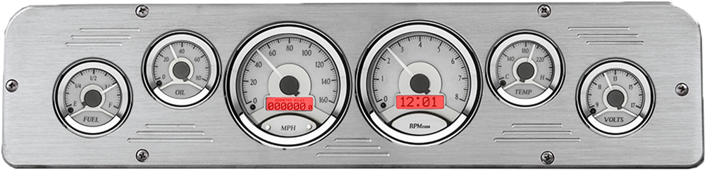 1969-1971 Dodge Truck Aluminum Gauge Panel w/ Dakota Digital VHX Silver Alloy Gauges - Image 2