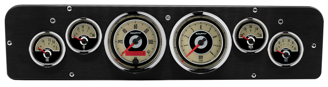 1969-1971 Dodge Truck Aluminum Dash Insert w/ Auto Meter Cruiser Gauges (8mm LEDs)