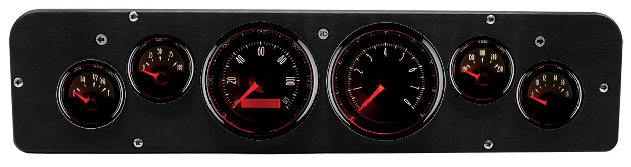 1969-1971 Dodge Truck Aluminum Dash Insert w/ Auto Meter Cruiser Gauges (8mm LEDs) - Image 2