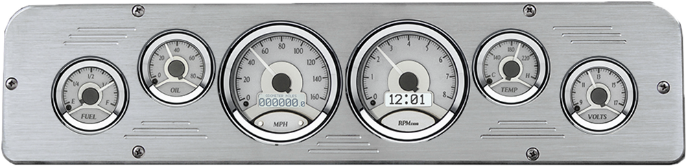1969-1971 Dodge Truck Aluminum Gauge Panel w/ Dakota Digital VHX Silver Alloy Gauges - Image 3
