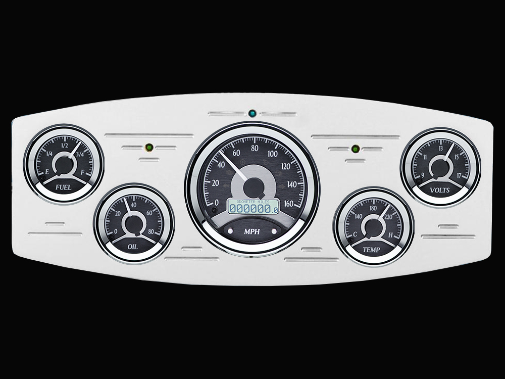 1933-1934 Dodge Car Billet Aluminum Gauge Panel w/ Dakota Digital VHX-1050 Black Alloy Gauges