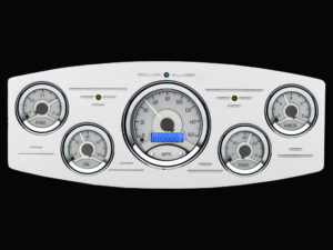 1933-1934 Dodge Car Billet Aluminum Gauge Panel w/ Dakota Digital VHX-1050 Silver Alloy Gauges