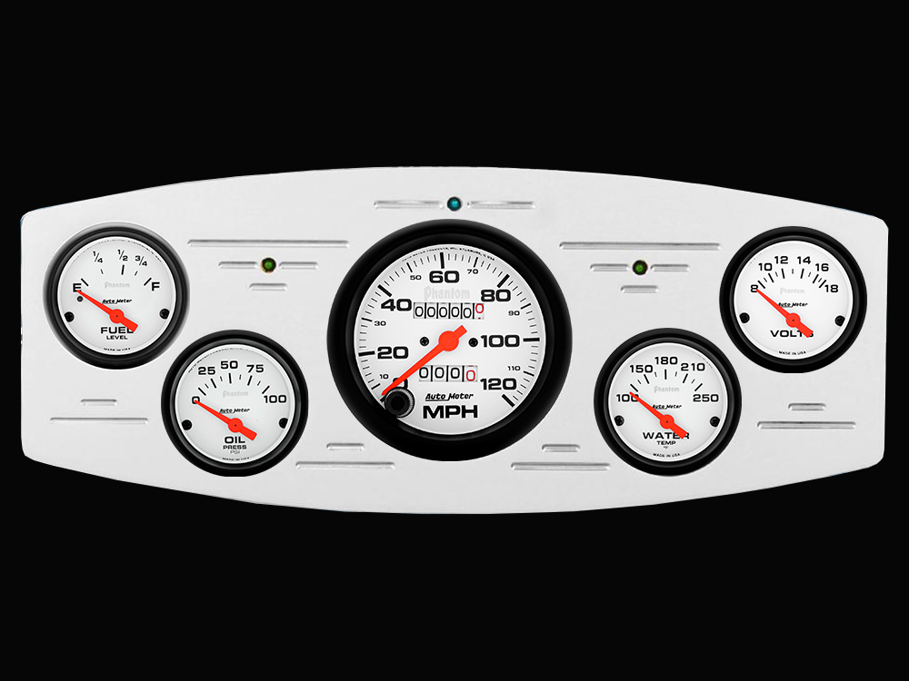 1933-1934 Dodge Car Billet Aluminum Gauge Panel w/ Auto Meter Phantom gauges