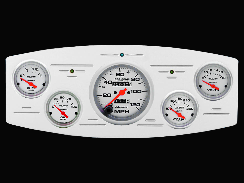 1933-1934 Dodge Car Billet Aluminum Gauge Panel w/ Ultra-Lite gauges