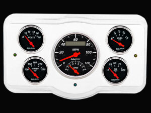 1936 Dodge Car Billet Aluminum Gauge Panel w Auto Meter Street Rod Series Gauges (Speedo/Tach)