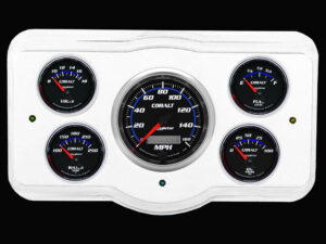 1936 Dodge Car Billet Aluminum Gauge Panel w/ Auto Meter Cobalt Gauges