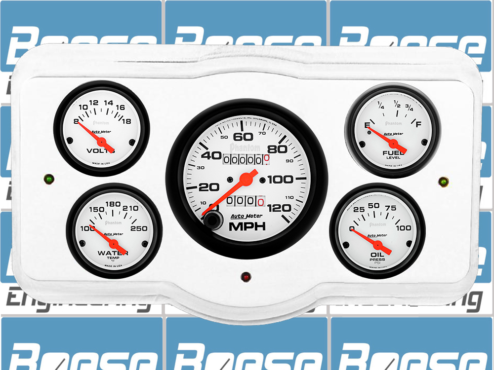 1936 Dodge Car Billet Aluminum Gauge Panel w/ Auto Meter Phantom gauges