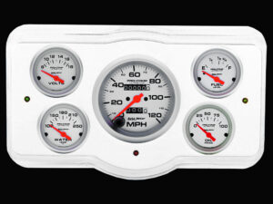 1936 Dodge Car Billet Aluminum Gauge Panel w/ Ultra-Lite gauges