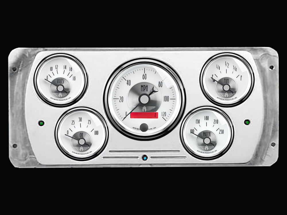 1937 Dodge Car Billet Aluminum 5 Gauge Panel w/ Auto Meter Prestige Series