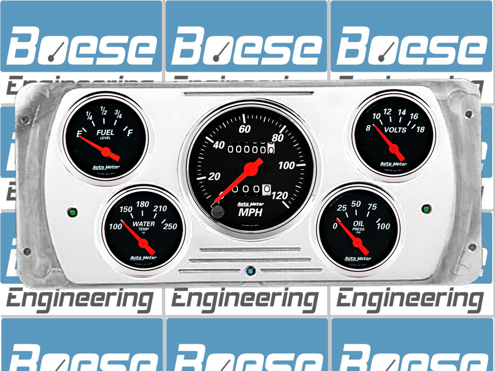 1937 Dodge Car Billet Aluminum Gauge Panel w/ Auto Meter Street Rod series gauges - Image 2