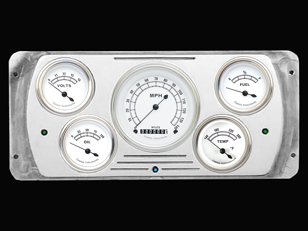 1937 Dodge Car Billet Aluminum 5 Gauge Panel w/ Classic Instruments Gauges