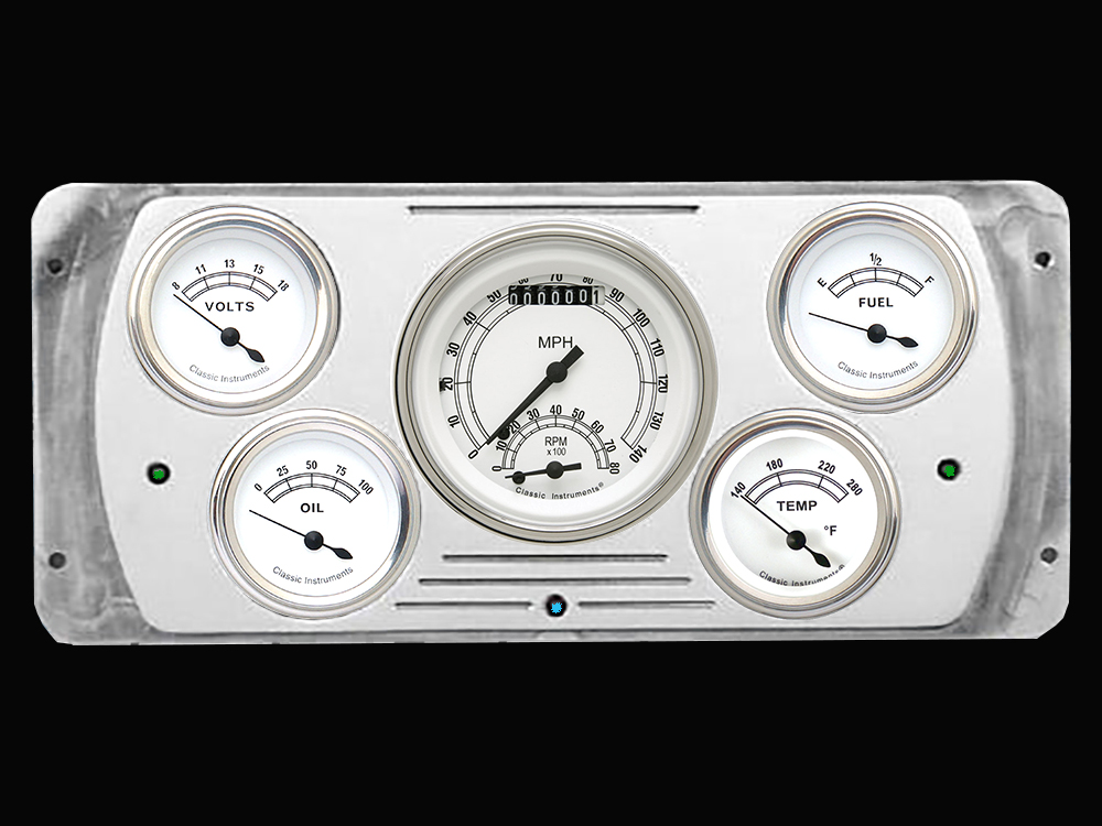 1937 Dodge Car Billet Aluminum 5 Gauge Panel w/ Classic Instruments Gauges (Ultimate Speedometer)