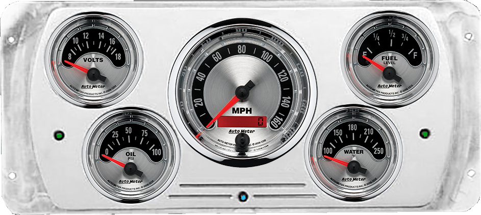 1937 Dodge Car Billet Aluminum Dash Insert w/ Auto Meter American Muscle Gauges