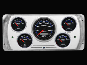 1937 Dodge Car Billet Aluminum Gauge Panel w/ Auto Meter Cobalt Gauges