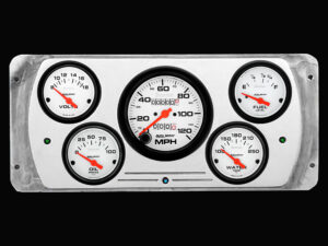 1937 Dodge Car Billet Aluminum Gauge Panel w/ Auto Meter Phantom gauges