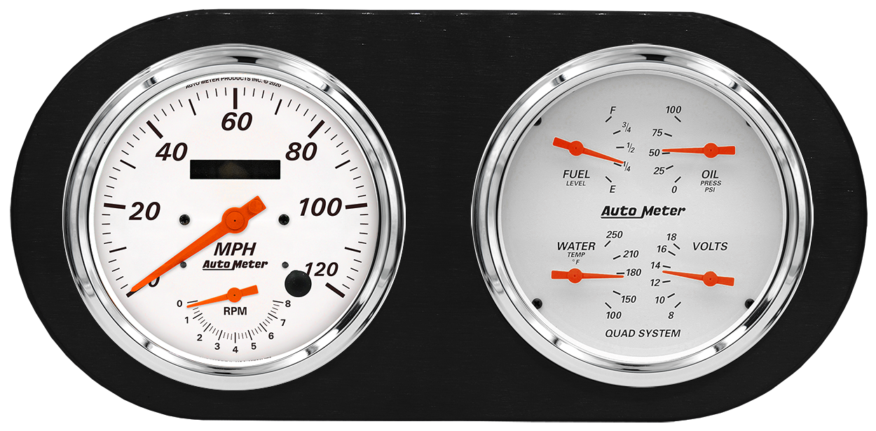 1938 Dodge Car Aluminum Gauge Panel AutoMeter Street Rod Series Gauges (Speedo/Tach) - Image 6