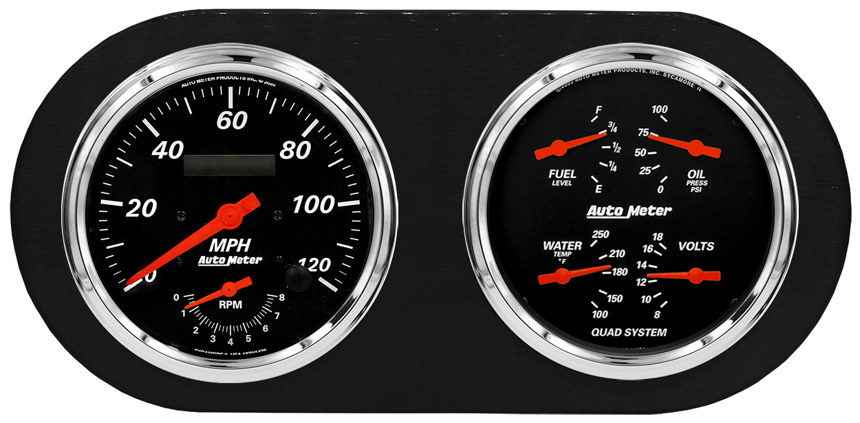 1938 Dodge Car Aluminum Gauge Panel AutoMeter Street Rod Series Gauges (Speedo/Tach) - Image 5