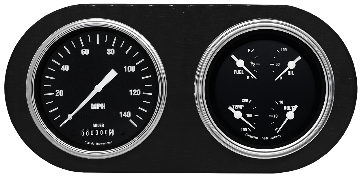 1938 Dodge Car Aluminum Gauge Panel w/ Classic Instruments Gauges - Image 2