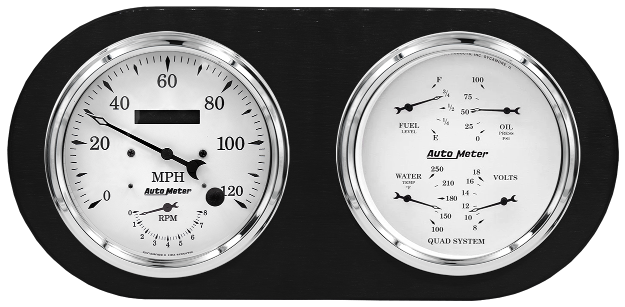 1938 Dodge Car Aluminum Gauge Panel AutoMeter Street Rod Series Gauges (Speedo/Tach) - Image 4