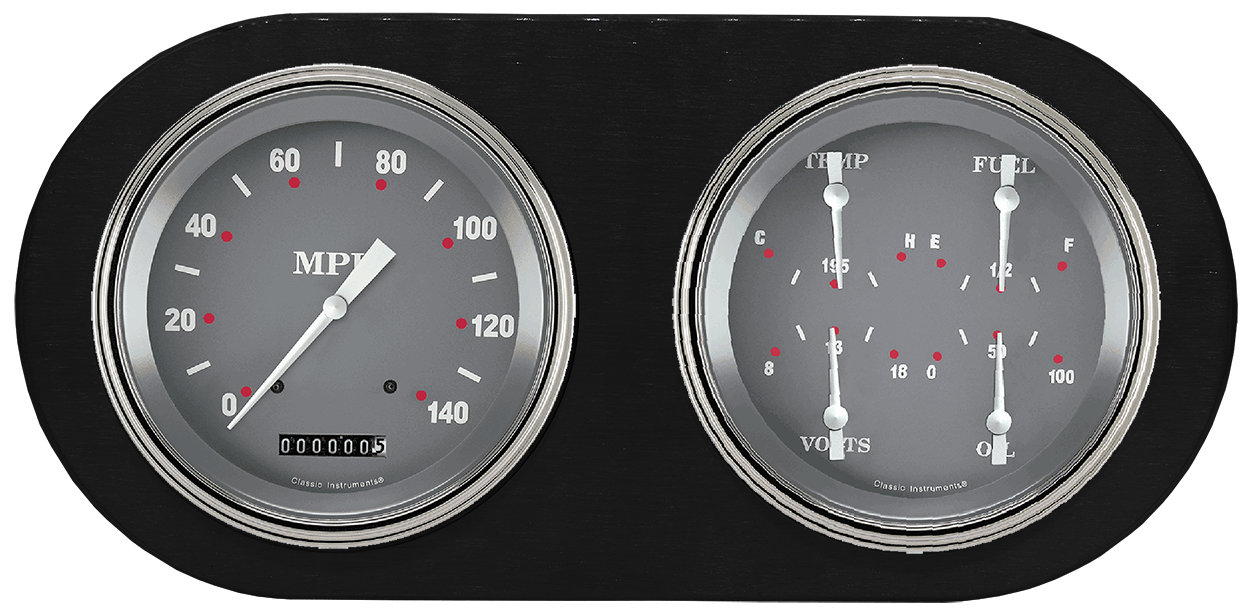 1938 Dodge Car Aluminum Gauge Panel w/ Classic Instruments Gauges - Image 4